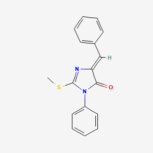 molecular formula C17H14N2OS B11086788 (5Z)-5-benzylidene-2-(methylsulfanyl)-3-phenyl-3,5-dihydro-4H-imidazol-4-one 