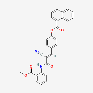 4-[(1E)-2-cyano-3-{[2-(methoxycarbonyl)phenyl]amino}-3-oxoprop-1-en-1-yl]phenyl naphthalene-1-carboxylate