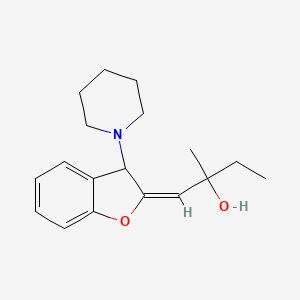 molecular formula C18H25NO2 B11086829 (1E)-2-methyl-1-[3-(piperidin-1-yl)-1-benzofuran-2(3H)-ylidene]butan-2-ol 