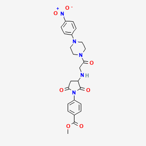 molecular formula C24H25N5O7 B11086842 Methyl 4-[3-({2-[4-(4-nitrophenyl)piperazin-1-yl]-2-oxoethyl}amino)-2,5-dioxopyrrolidin-1-yl]benzoate 