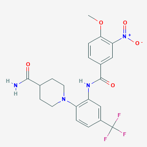 1-[2-{[(4-Methoxy-3-nitrophenyl)carbonyl]amino}-4-(trifluoromethyl)phenyl]piperidine-4-carboxamide