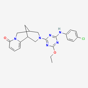 3-{4-[(4-chlorophenyl)amino]-6-ethoxy-1,3,5-triazin-2-yl}-1,2,3,4,5,6-hexahydro-8H-1,5-methanopyrido[1,2-a][1,5]diazocin-8-one