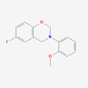 molecular formula C15H14FNO2 B11086870 2H-Benzo[e][1,3]oxazine, 6-fluoro-3-(2-methoxyphenyl)-3,4-dihydro- 