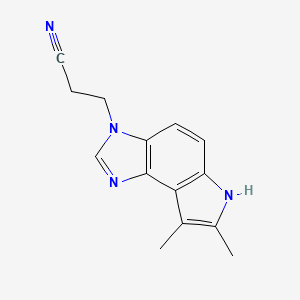 molecular formula C14H14N4 B11086892 3-(7,8-dimethylimidazo[4,5-e]indol-3(6H)-yl)propanenitrile 