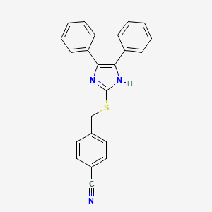 molecular formula C23H17N3S B11086906 4-{[(4,5-diphenyl-1H-imidazol-2-yl)sulfanyl]methyl}benzonitrile 