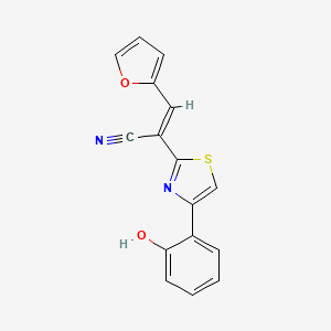 molecular formula C16H10N2O2S B11086928 3-Furan-2-yl-2-[4-(2-hydroxy-phenyl)-thiazol-2-yl]-acrylonitrile 