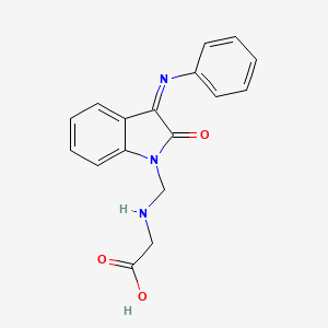 molecular formula C17H15N3O3 B11086937 N-{[(3Z)-2-oxo-3-(phenylimino)-2,3-dihydro-1H-indol-1-yl]methyl}glycine 