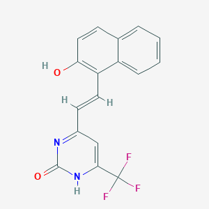 molecular formula C17H11F3N2O2 B11086940 4-[(E)-2-(2-hydroxynaphthalen-1-yl)ethenyl]-6-(trifluoromethyl)pyrimidin-2(1H)-one 