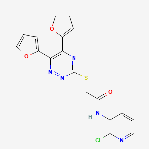 N-(2-chloropyridin-3-yl)-2-{[5,6-di(furan-2-yl)-1,2,4-triazin-3-yl]sulfanyl}acetamide