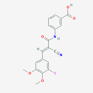 molecular formula C19H15IN2O5 B11086965 3-{[(2E)-2-cyano-3-(3-iodo-4,5-dimethoxyphenyl)prop-2-enoyl]amino}benzoic acid 