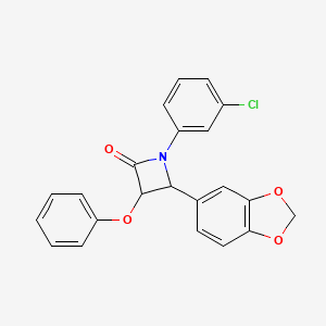 4-(1,3-Benzodioxol-5-yl)-1-(3-chlorophenyl)-3-phenoxyazetidin-2-one