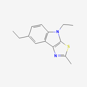 molecular formula C14H16N2S B11086970 4,7-diethyl-2-methyl-4H-[1,3]thiazolo[5,4-b]indole 