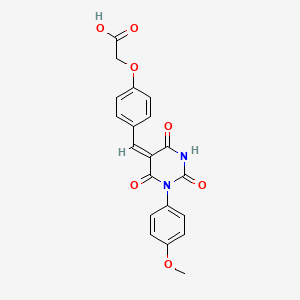 (4-{(E)-[2-hydroxy-1-(4-methoxyphenyl)-4,6-dioxo-1,6-dihydropyrimidin-5(4H)-ylidene]methyl}phenoxy)acetic acid