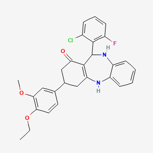 11-(2-chloro-6-fluorophenyl)-3-(4-ethoxy-3-methoxyphenyl)-2,3,4,5,10,11-hexahydro-1H-dibenzo[b,e][1,4]diazepin-1-one