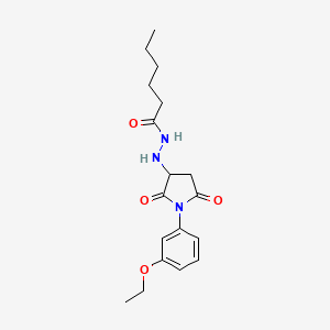 N'-[1-(3-ethoxyphenyl)-2,5-dioxopyrrolidin-3-yl]hexanehydrazide