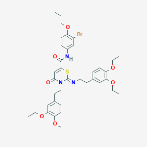 molecular formula C38H46BrN3O7S B11087030 (2E)-N-(3-bromo-4-propoxyphenyl)-3-[2-(3,4-diethoxyphenyl)ethyl]-2-{[2-(3,4-diethoxyphenyl)ethyl]imino}-4-oxo-3,4-dihydro-2H-1,3-thiazine-6-carboxamide 