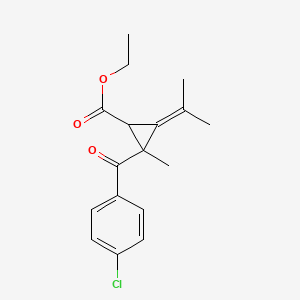 molecular formula C17H19ClO3 B11087033 Ethyl 2-[(4-chlorophenyl)carbonyl]-2-methyl-3-(propan-2-ylidene)cyclopropanecarboxylate 