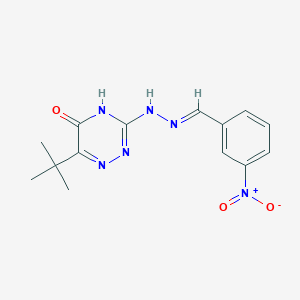 6-tert-butyl-3-[(2E)-2-(3-nitrobenzylidene)hydrazinyl]-1,2,4-triazin-5(4H)-one