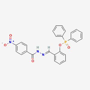 molecular formula C26H20N3O5P B11087083 2-[(E)-{2-[(4-nitrophenyl)carbonyl]hydrazinylidene}methyl]phenyl diphenylphosphinate 