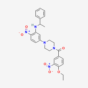 (4-Ethoxy-3-nitrophenyl)(4-{4-nitro-3-[(1-phenylethyl)amino]phenyl}piperazin-1-yl)methanone