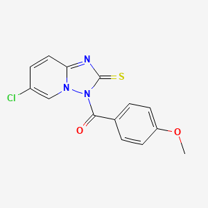 molecular formula C14H10ClN3O2S B11087111 (6-Chloro-2-thioxo-2H-[1,2,4]triazolo[1,5-a]pyridin-3-yl)-(4-methoxy-phenyl)-methanone 