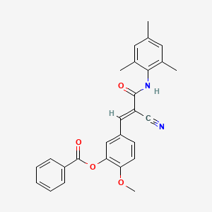 [5-[(E)-2-cyano-3-oxo-3-(2,4,6-trimethylanilino)prop-1-enyl]-2-methoxyphenyl] benzoate