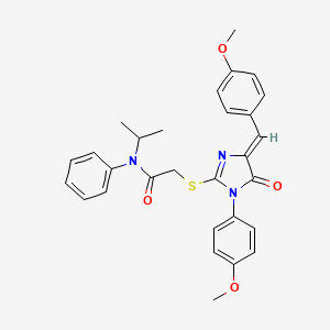 2-{[(4Z)-4-(4-methoxybenzylidene)-1-(4-methoxyphenyl)-5-oxo-4,5-dihydro-1H-imidazol-2-yl]sulfanyl}-N-phenyl-N-(propan-2-yl)acetamide