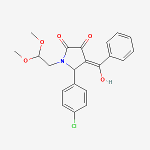 molecular formula C21H20ClNO5 B11087147 5-(4-chlorophenyl)-1-(2,2-dimethoxyethyl)-3-hydroxy-4-(phenylcarbonyl)-1,5-dihydro-2H-pyrrol-2-one 