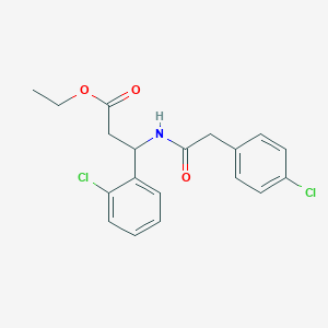 Ethyl 3-(2-chlorophenyl)-3-{[(4-chlorophenyl)acetyl]amino}propanoate