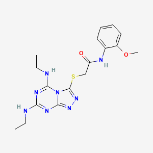 2-{[5,7-bis(ethylamino)[1,2,4]triazolo[4,3-a][1,3,5]triazin-3-yl]sulfanyl}-N-(2-methoxyphenyl)acetamide