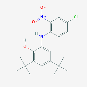 molecular formula C20H25ClN2O3 B11087213 2,4-Di-tert-butyl-6-((4-chloro-2-nitrophenyl)amino)phenol 