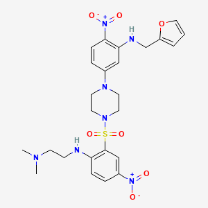 N'-{2-[(4-{3-[(furan-2-ylmethyl)amino]-4-nitrophenyl}piperazin-1-yl)sulfonyl]-4-nitrophenyl}-N,N-dimethylethane-1,2-diamine