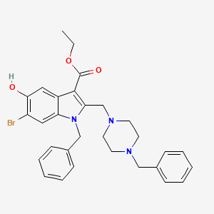 ethyl 1-benzyl-2-[(4-benzylpiperazin-1-yl)methyl]-6-bromo-5-hydroxy-1H-indole-3-carboxylate