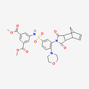 molecular formula C29H29N3O9S B11087285 dimethyl 5-({[3-(1,3-dioxo-1,3,3a,4,7,7a-hexahydro-2H-4,7-methanoisoindol-2-yl)-4-(morpholin-4-yl)phenyl]sulfonyl}amino)benzene-1,3-dicarboxylate 