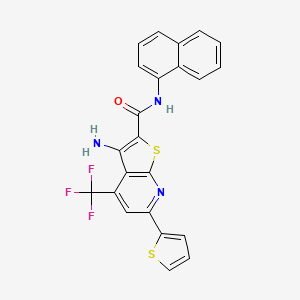 3-amino-N-(naphthalen-1-yl)-6-(thiophen-2-yl)-4-(trifluoromethyl)thieno[2,3-b]pyridine-2-carboxamide