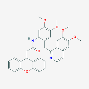 molecular formula C35H32N2O6 B11087307 N-{2-[(6,7-dimethoxyisoquinolin-1-yl)methyl]-4,5-dimethoxyphenyl}-2-(9H-xanthen-9-yl)acetamide 