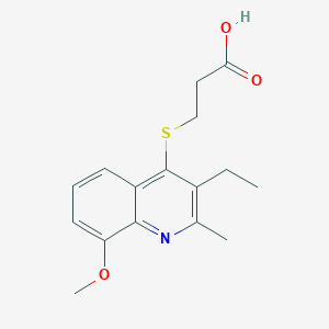 molecular formula C16H19NO3S B11087313 3-[(3-Ethyl-8-methoxy-2-methylquinolin-4-yl)sulfanyl]propanoic acid 