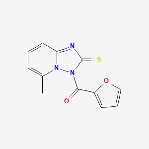 molecular formula C12H9N3O2S B11087338 Furan-2-yl-(5-methyl-2-sulfanylidene-[1,2,4]triazolo[1,5-a]pyridin-3-yl)methanone 