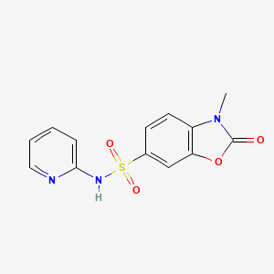 molecular formula C13H11N3O4S B11087375 3-methyl-2-oxo-N-(pyridin-2-yl)-2,3-dihydro-1,3-benzoxazole-6-sulfonamide 