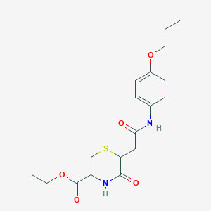 Ethyl 5-oxo-6-{2-oxo-2-[(4-propoxyphenyl)amino]ethyl}thiomorpholine-3-carboxylate