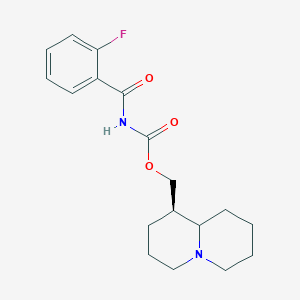 molecular formula C18H23FN2O3 B11087383 (1R)-octahydro-2H-quinolizin-1-ylmethyl [(2-fluorophenyl)carbonyl]carbamate 