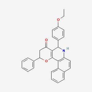 molecular formula C30H25NO3 B11087410 5-(4-ethoxyphenyl)-2-phenyl-2,3,5,6-tetrahydro-4H-benzo[f]pyrano[3,2-c]quinolin-4-one 