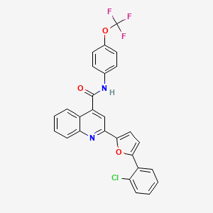 molecular formula C27H16ClF3N2O3 B11087427 2-[5-(2-chlorophenyl)furan-2-yl]-N-[4-(trifluoromethoxy)phenyl]quinoline-4-carboxamide 