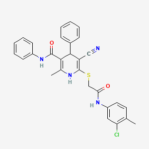 molecular formula C29H25ClN4O2S B11087433 6-({2-[(3-chloro-4-methylphenyl)amino]-2-oxoethyl}sulfanyl)-5-cyano-2-methyl-N,4-diphenyl-1,4-dihydropyridine-3-carboxamide 