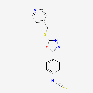 molecular formula C15H10N4OS2 B11087444 2-(4-Isothiocyanatophenyl)-5-(4-pyridylmethylsulfanyl)-1,3,4-oxadiazole 