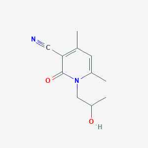 molecular formula C11H14N2O2 B11087458 1-(2-Hydroxy-propyl)-4,6-dimethyl-2-oxo-1,2-dihydro-pyridine-3-carbonitrile 