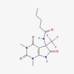 N-[1,3-dimethyl-2,4,6-trioxo-5-(trifluoromethyl)-2,3,4,5,6,7-hexahydro-1H-pyrrolo[2,3-d]pyrimidin-5-yl]pentanamide