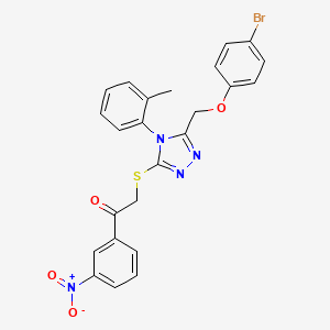 2-({5-[(4-bromophenoxy)methyl]-4-(2-methylphenyl)-4H-1,2,4-triazol-3-yl}sulfanyl)-1-(3-nitrophenyl)ethanone