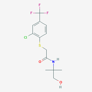 2-{[2-chloro-4-(trifluoromethyl)phenyl]sulfanyl}-N-(1-hydroxy-2-methylpropan-2-yl)acetamide