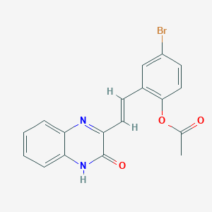 molecular formula C18H13BrN2O3 B11087564 [4-bromo-2-[(E)-2-(3-oxo-4H-quinoxalin-2-yl)ethenyl]phenyl] acetate 